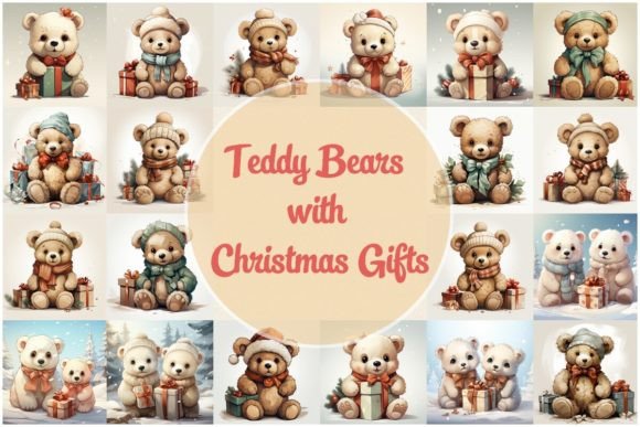 22 Christmas Teddy Bears - JPG Review for Branding