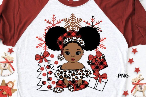 Afro Girl PNG, Christmas PNG for Modern Illustrations