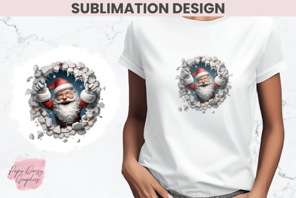 Christmas 3D Santa Sublimation Design for Branding