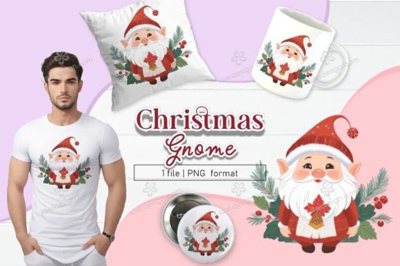 Christmas Gnome Sublimation Clipart_01 Review for Illustrations