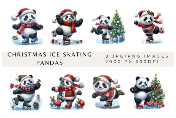 Christmas Ice Skating Pandas: A Review for Illustrations Sellers