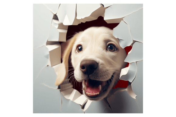 Christmas Labrador Broken Wall 2 Illustrations Review