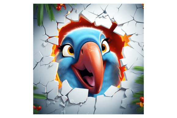 Christmas Macaw Broken Wall 2 Illustrations Review