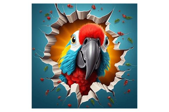 Christmas Macaw Broken Wall 3: Festive Illustrations for Real Crafters