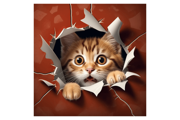 Christmas Maine Coon Cat Broken Wall 1: Illustrations for Festive Branding