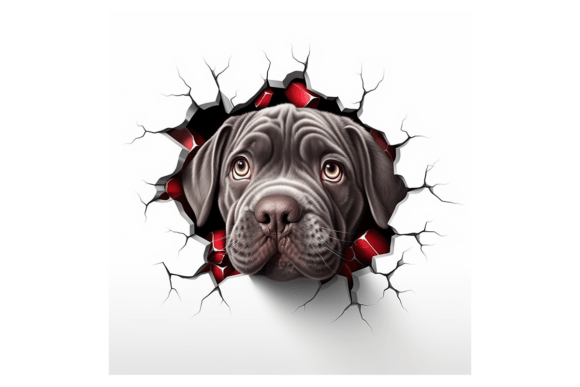 Christmas Neapolitan Mastiff Broken Wall 3 Illustrations