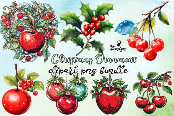Christmas Ornament Clipart PNG for Seasonal Illustrations
