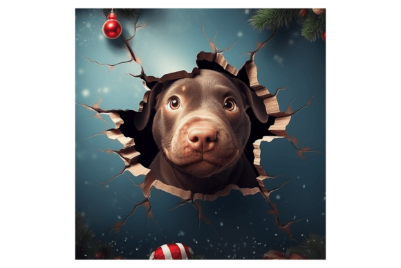 Christmas Pit Bull Broken Wall 3 Illustrations Review for Crafters