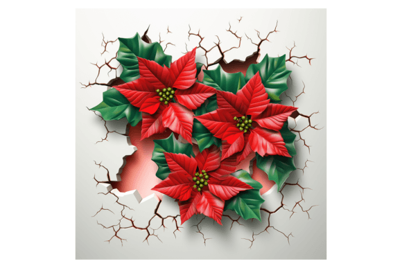 Christmas Poinsettia Broken Wall: A Designer's Review of Seasonal Illustrations