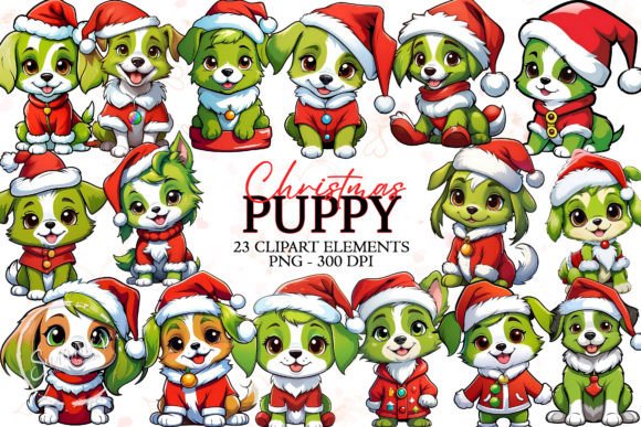 Christmas Puppy Cute Stickers Bundle: A Designer's Review of Illustrations