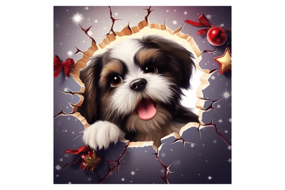 Christmas Shi-tzu Broken Wall 1: A Designer's Review of Holiday Illustrations