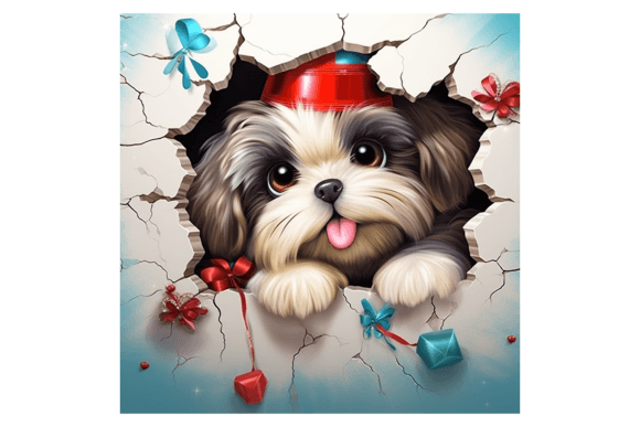Christmas Shi-tzu Broken Wall 2: A Crafter's Review of These Festive Illustrations