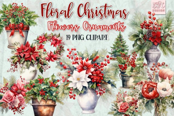 Floral Christmas Decoration Illustration Review for Branding