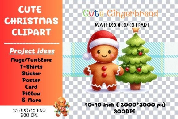 Gingerbread Christmas PNG Sublimation for Illustrations