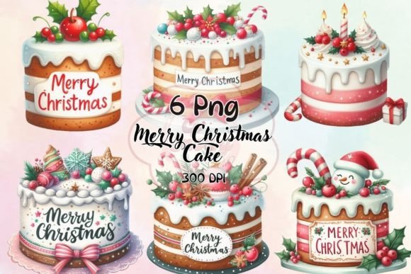 Merry Christmas Cake Sublimation Clipart Review