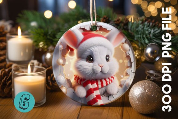 Rabbit Christmas Ornament Front 04: A Review for Digital Sellers