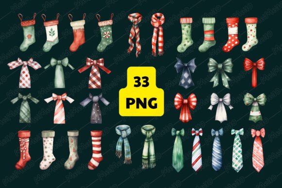 Watercolor Christmas Sock Bow Tie Scarf Review