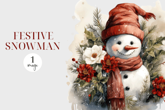 Watercolor Snowman PNG Festive Christmas Illustrations